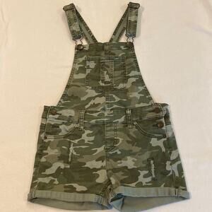 Justice Girl’s Green Camo Shortalls Overalls Size 12